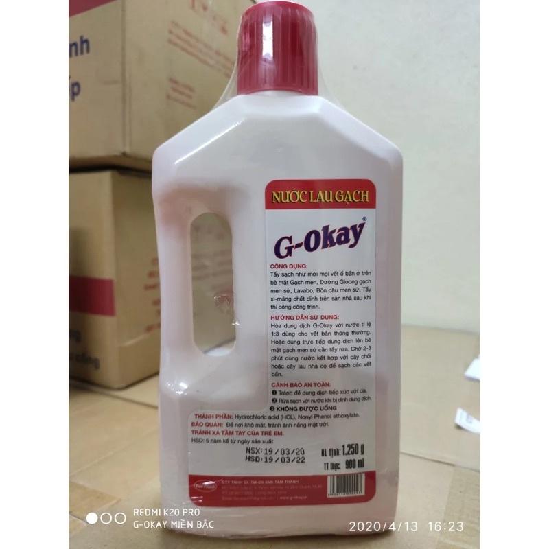 Dung dịch G-Okay 900ml tẩy xi măng, tẩy sơn nước, tẩy vết ố trên gạch, tẩy cặn canxi siêu hiệu quả