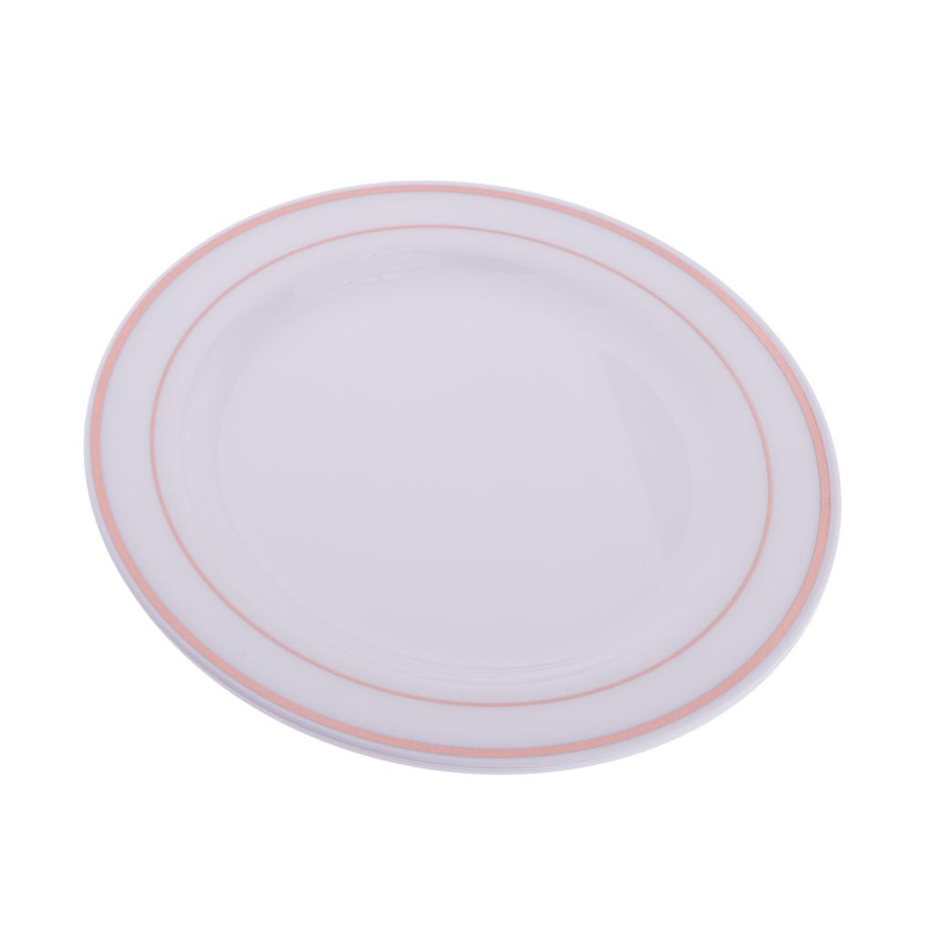 5Pcs Disposable Plastic Dinner Plates Tableware Round Dish 225mm