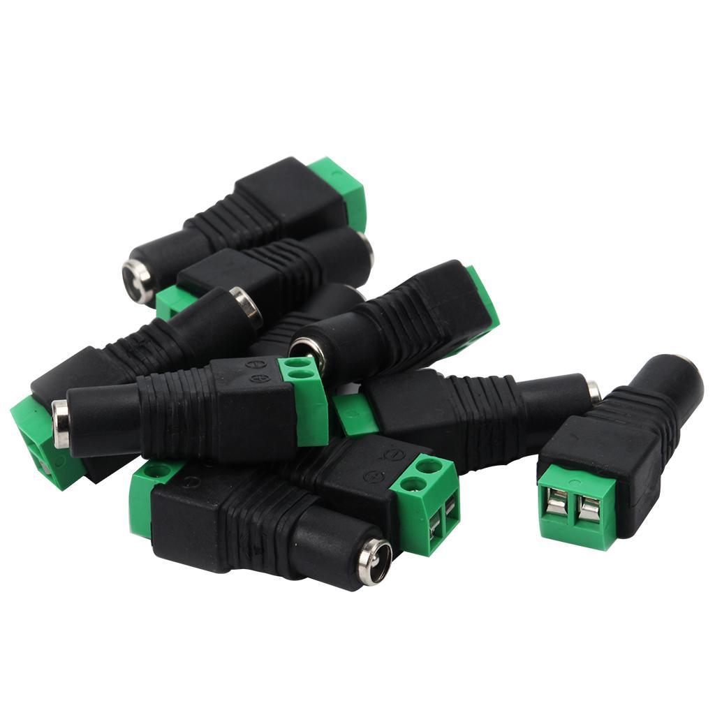 2.1mm DC female Jack Plug-in Power Connector Adapter Black