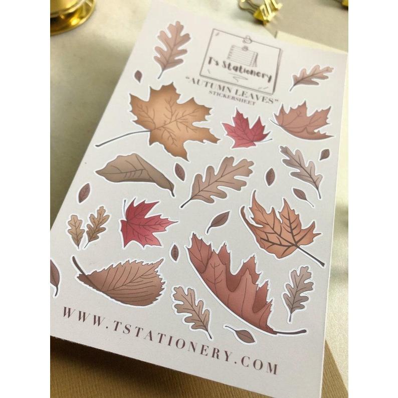 Sticker sheet autumn leaves - chuyên dán, trang trí sổ nhật kí, sổ tay | Bullet journal sticker - stc014