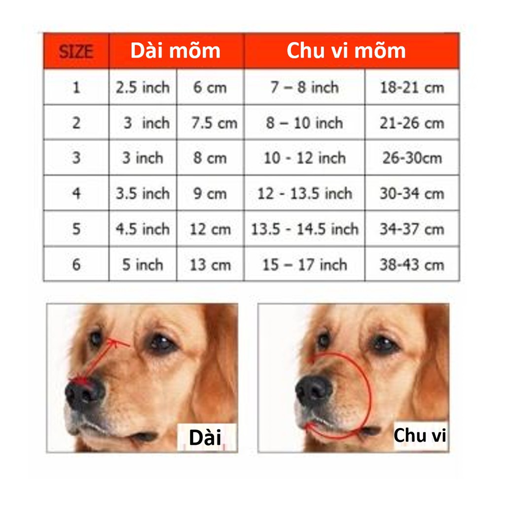 Rọ mõm cho Chó Chất liệu da 2 lớp dày, cao cấp, chắc chắn, Giúp thú cưng không cắn phá, không sủa theo ý muốn