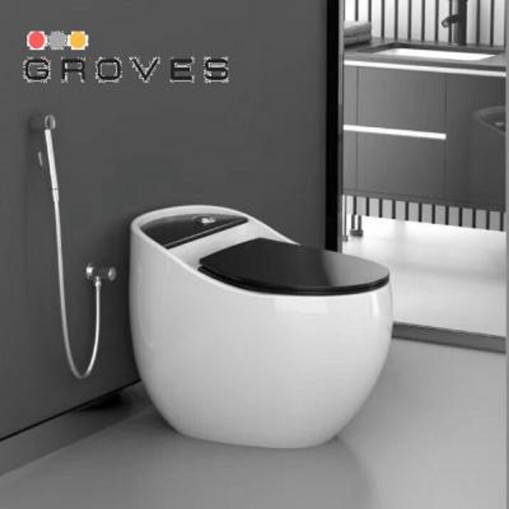 BỒN CẦU QUẢ TRỨNG GRVBC R21 WHITE&amp;BLACK