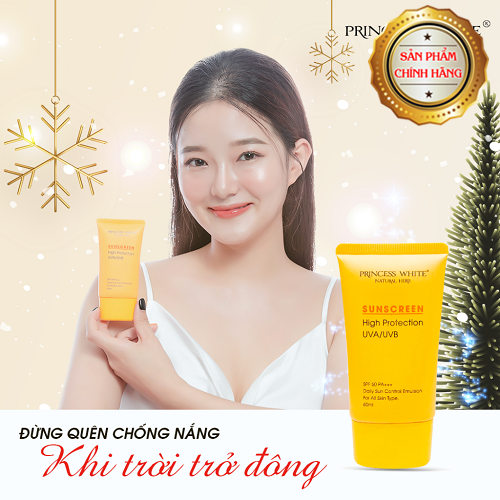 Kem Chống Nắng Princess White Sunscreen SPF50 PA+++ 60ml Ngăn Tia UV