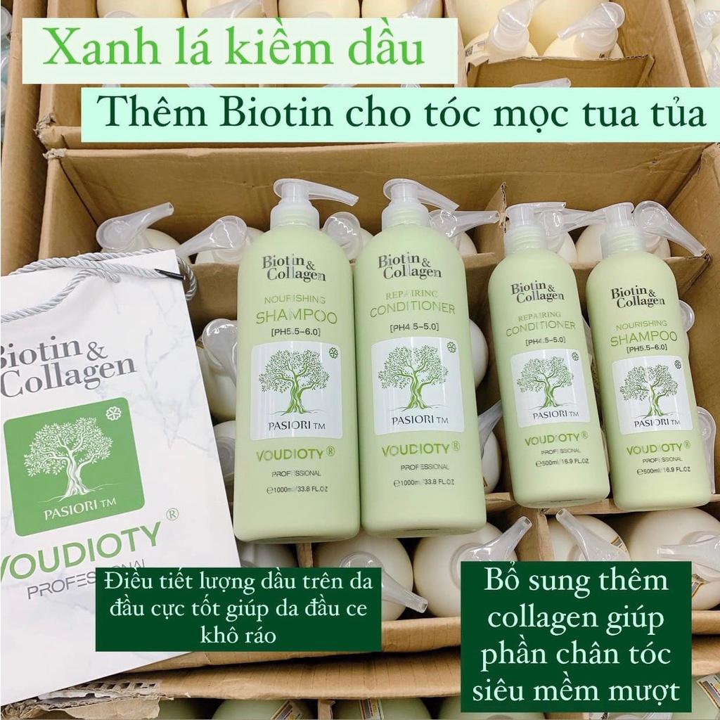 BỘ DẦU GỘI XẢ HẤP DƯỠNG BIOTIN &amp; COLLAGEN PASIORI VOUDIOTY NEW 2021 CHÍNH HÃNG