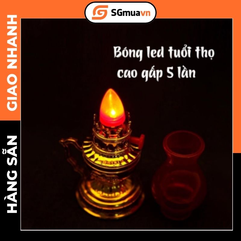 1 Đèn thờ vĩnh cửu dùng pin trang trí bàn thờ gian tiên