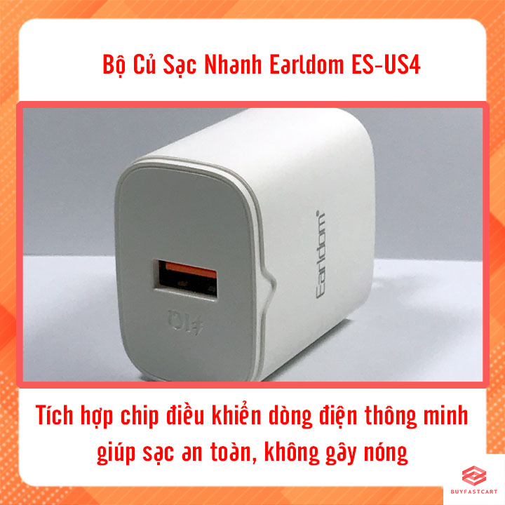 Củ Sạc nhanh Bộ Earldom QC 3.0 ES - US4 - Hàng chính hãng