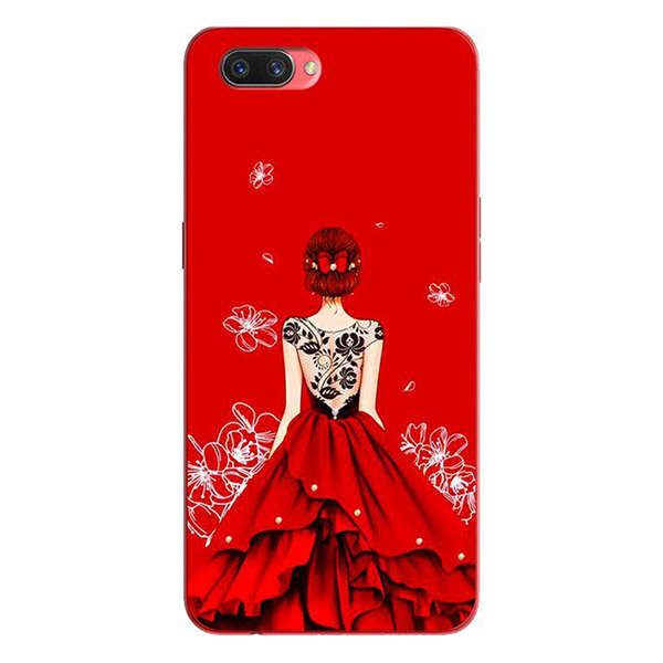 Ốp Lưng Dành Cho Điện Thoại Oppo A3s Cô Gái Đầm Đỏ