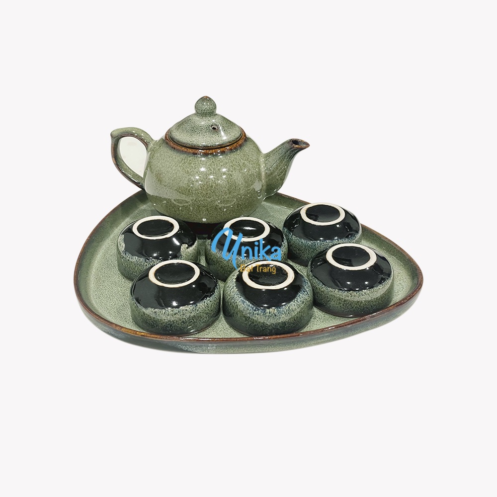 Bộ Ấm Chè Men Thỏ Ngọc ACTR1 - Bộ Ấm Trà Gốm Sứ Men Thỏ Ngọc Cao cấp - Gốm Sứ Bát Tràng
