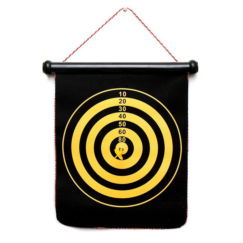 The 12-Inch Magnet 2-Sided  Dart Board With 4 Non-Pointed  Darts Included NC12