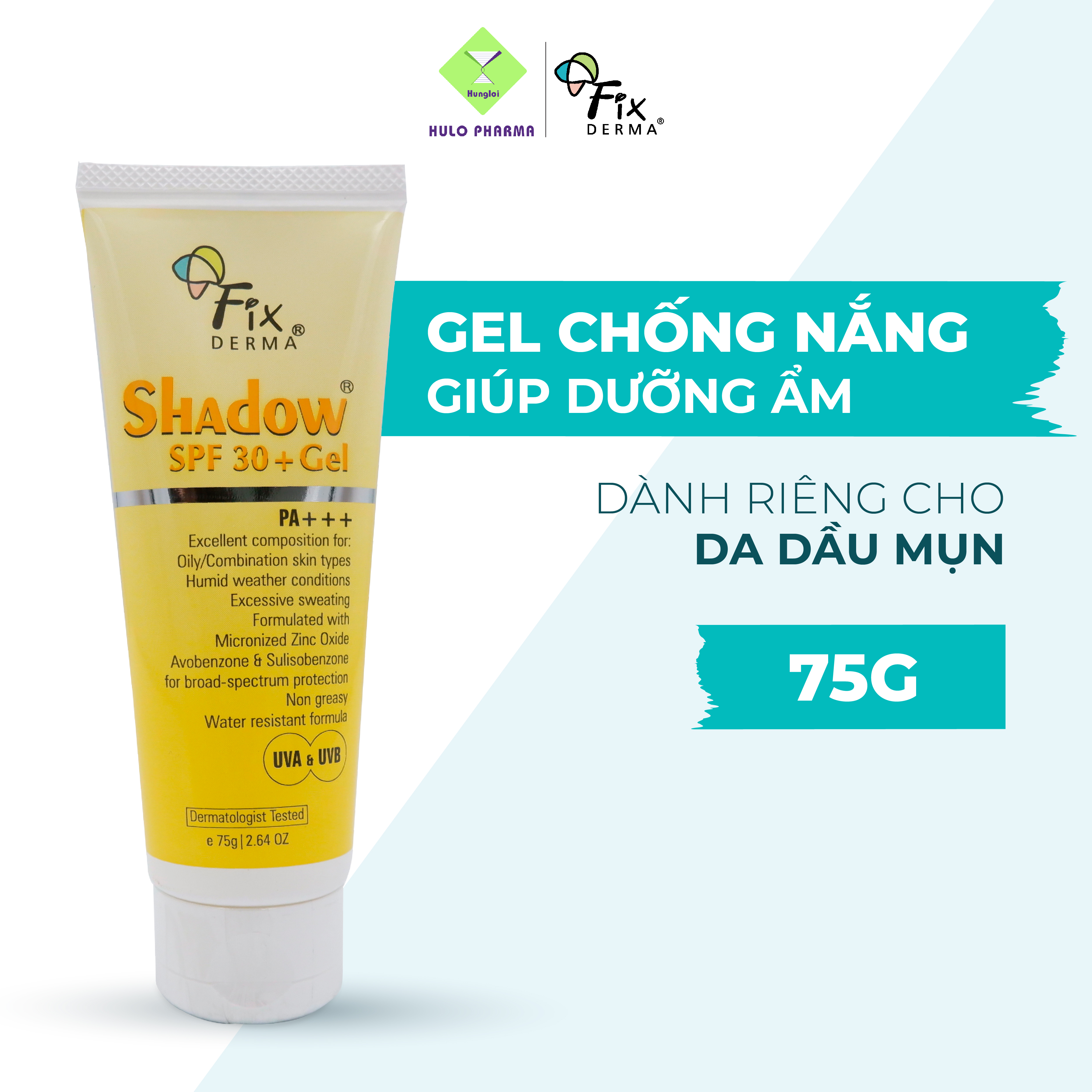 Gel chống nắng Fixderma Shadow SPF 30+ Gel (75g)