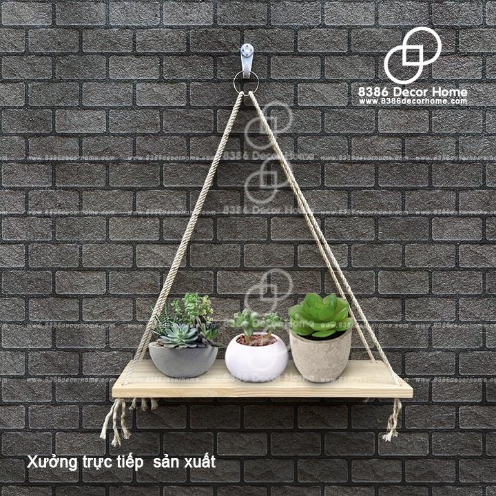 Kệ gỗ treo tường nhiều kích thước, gỗ thông decor