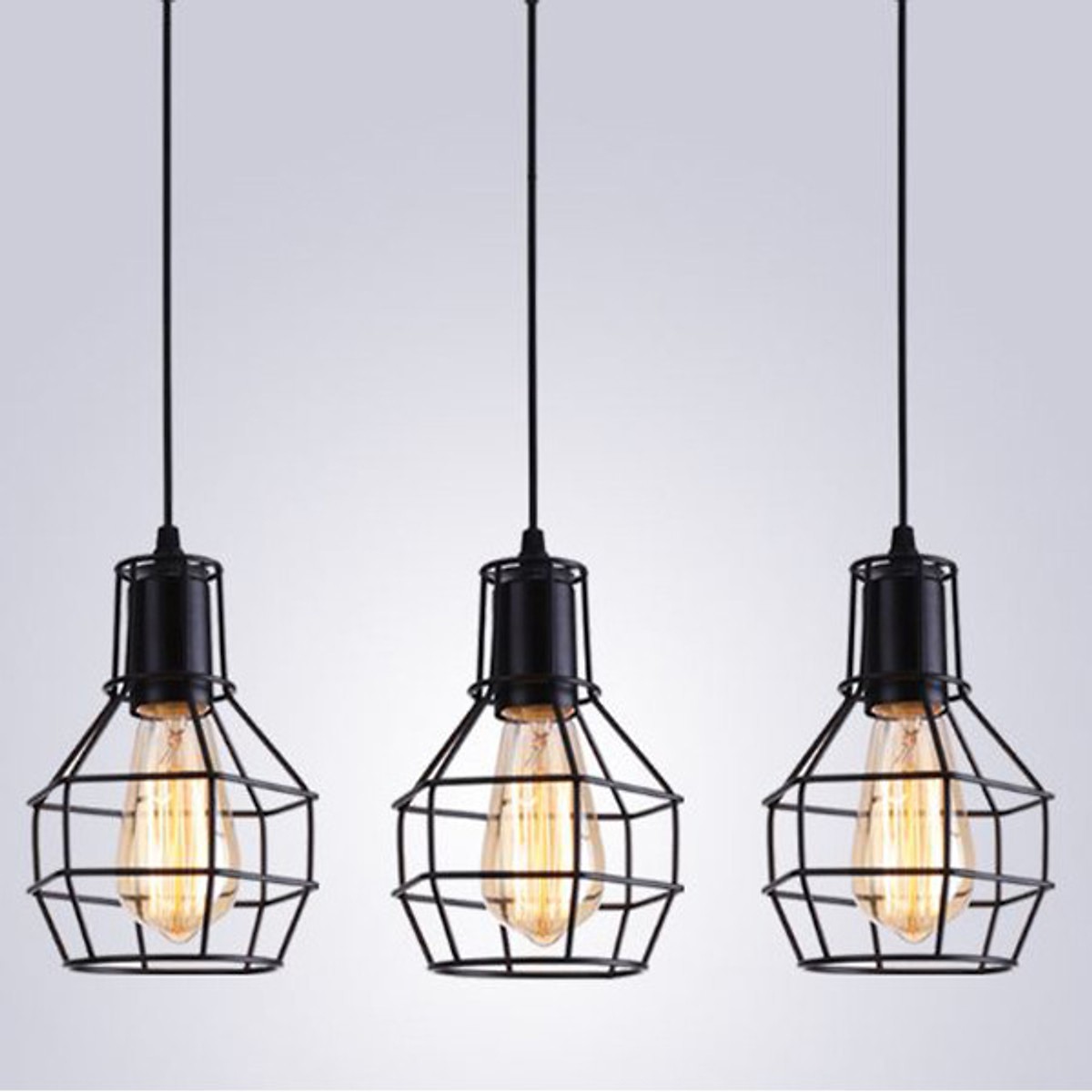 Đèn thả trang trí khung rọ sắt sơn tĩnh điện - kèm bóng LED chuyên dụng - đèn trang trí OPTICAL LAMP
