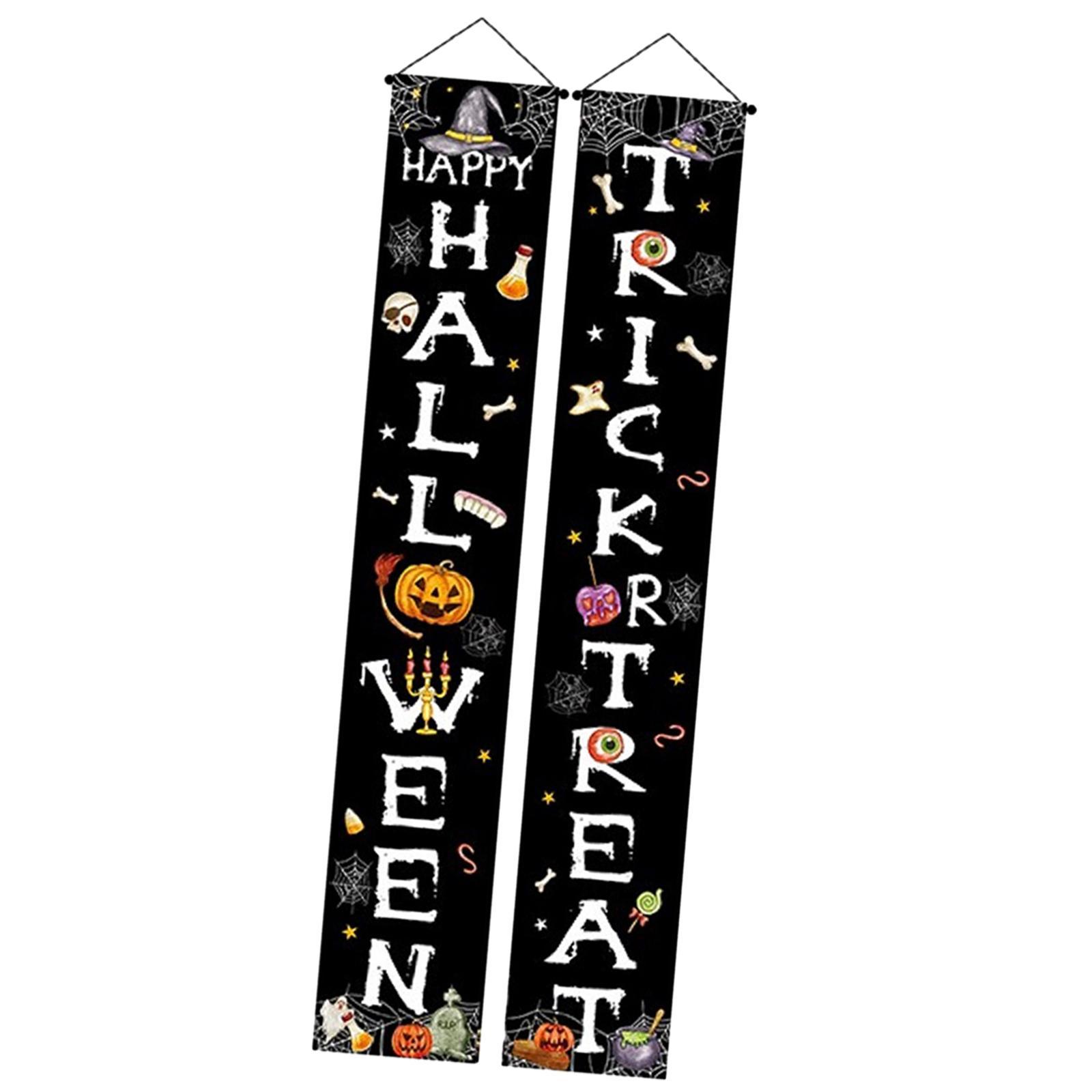 Halloween Banner Hanging Door Decorative Indoor Flag Halloween Decor for Festival Themed Party Haunted House Front Decor
