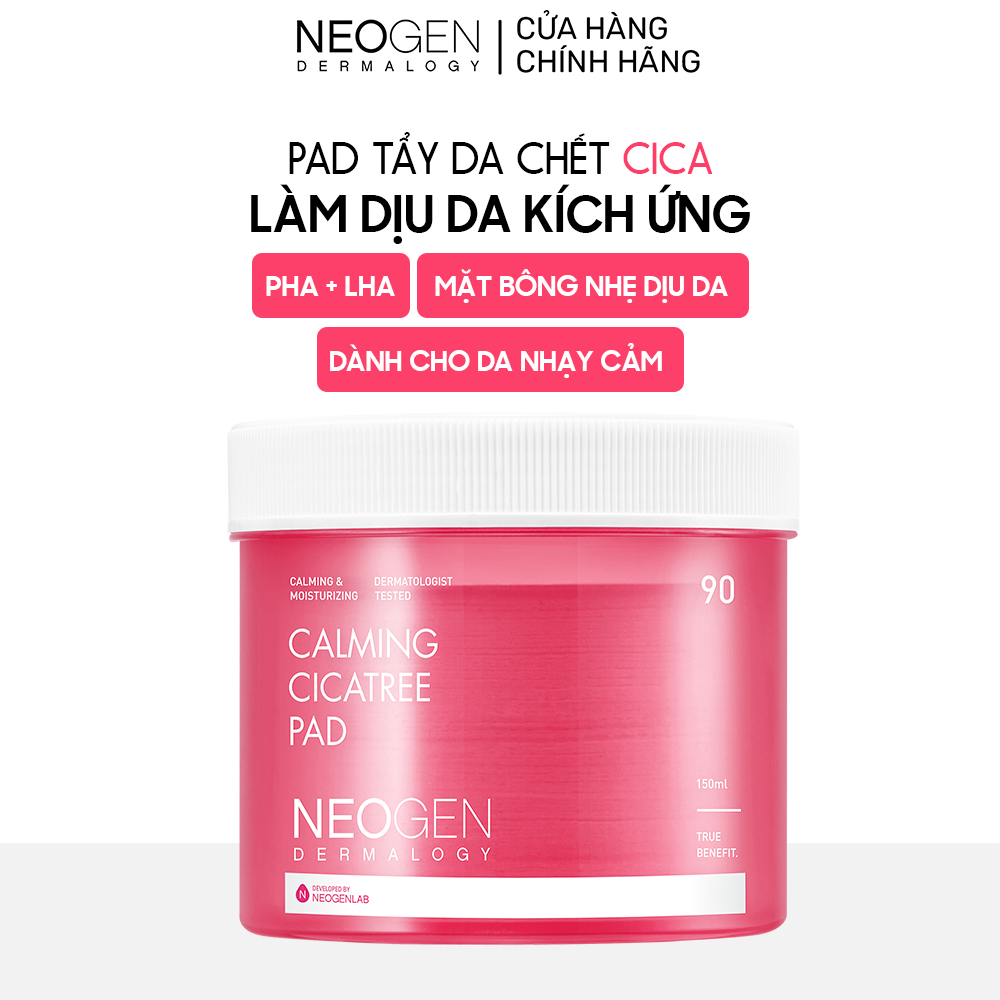 Toner Pad Tẩy Da Chết Rau Má Neogen Dermalogy Calming Cica Tree 90 Miếng