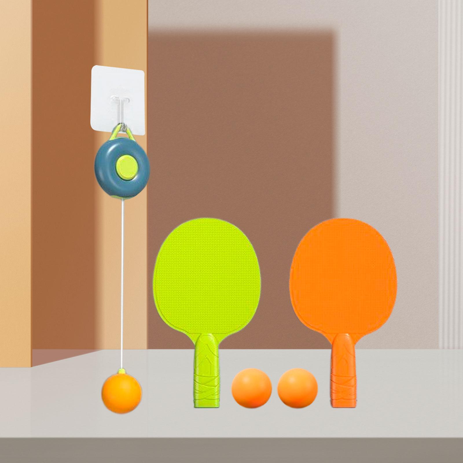 Tennis Trainer Self Training Set Practice Telescopic Host Pingpong Balls Paddles Set for Parent Kids Interaction Boys Girls Beginners