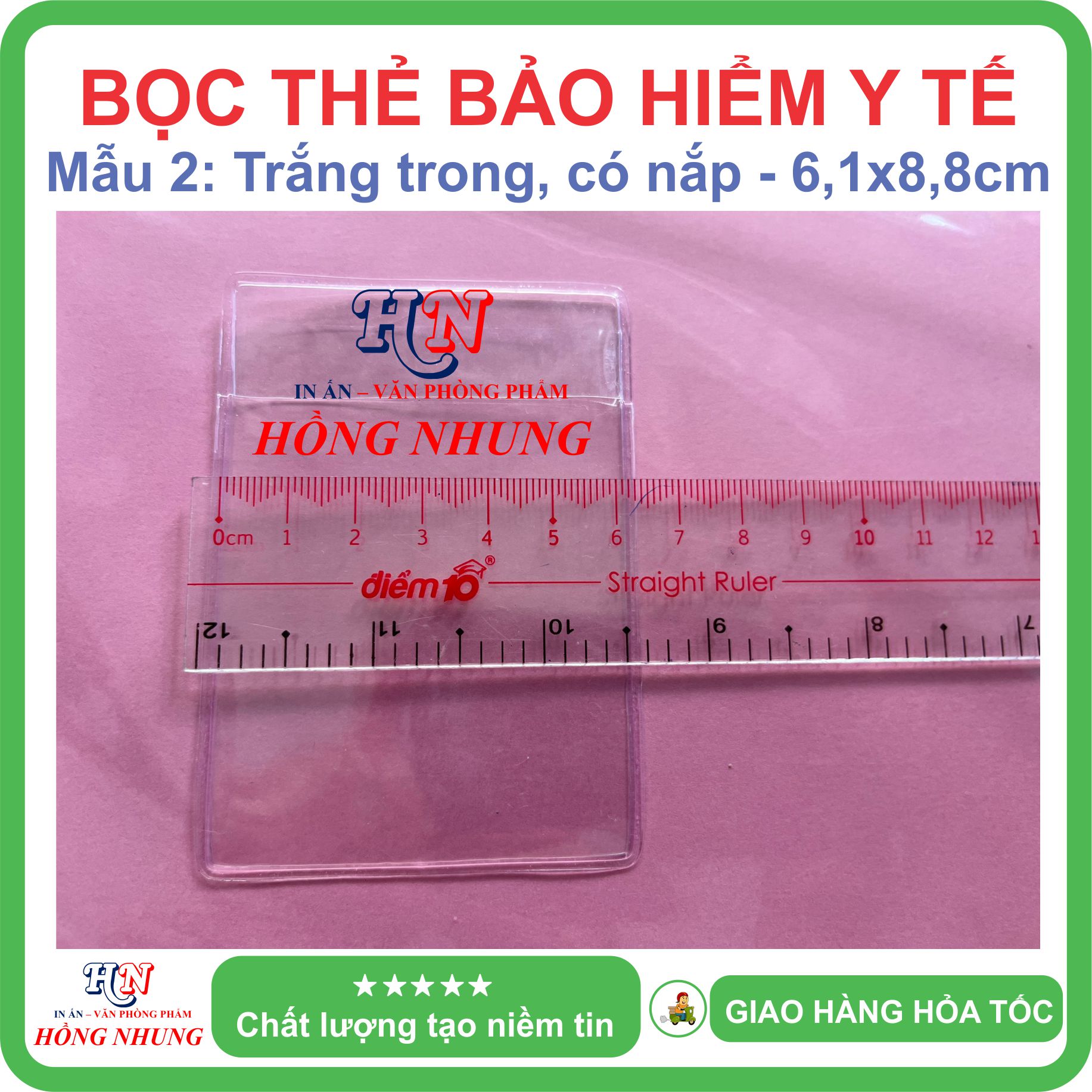 [SALE] Bọc thẻ Bảo hiểm y tế BHYT - Dẻo trong có nắp đậy chống nước