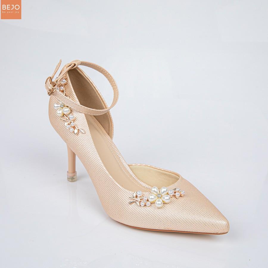 GIÀY CƯỚI -GIÀY CÔ DÂU BEJO HOA MAI NUDE H88 - WEDDING SHOES