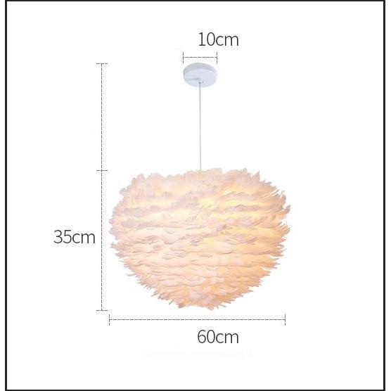 Đèn chùm ASTER lông vũ hiện đại, độc đáo, sang trọng với 3 chế độ ánh sáng - kèm bóng LED chuyên dụng
