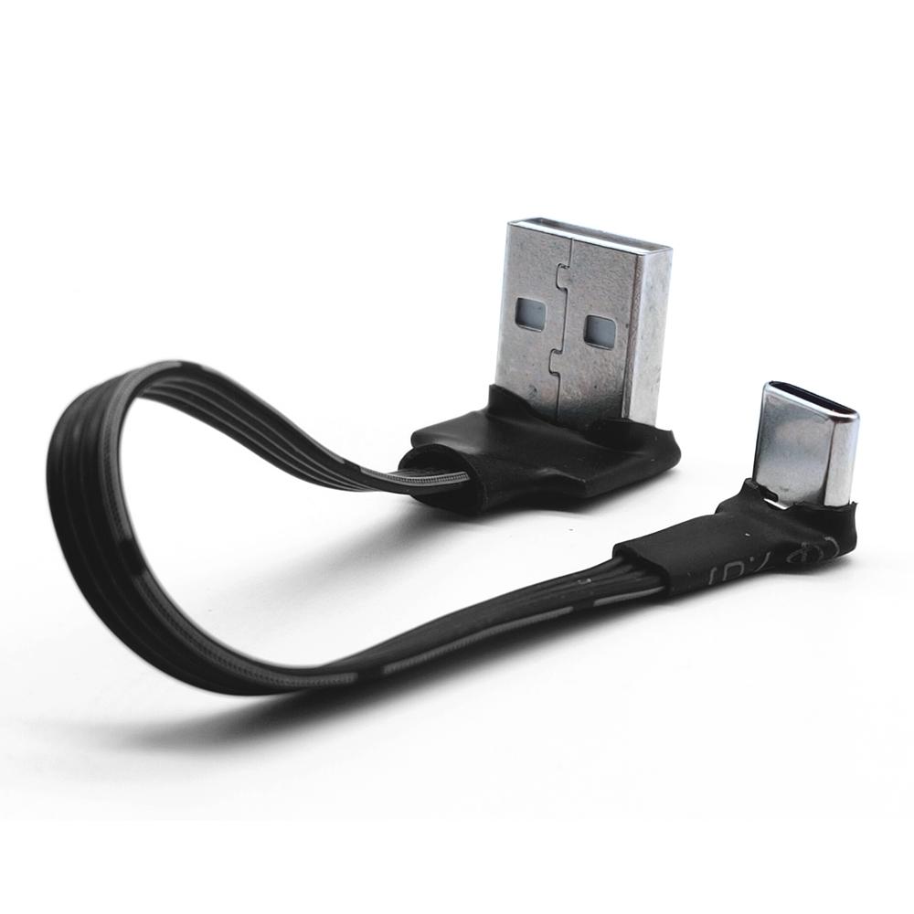 5cm-100cm Cáp dữ liệu loại-c plug hai mặt Android Super Flat Soft Double Double ELBOW Mobile Game TPC-C sạc ngắn dòng