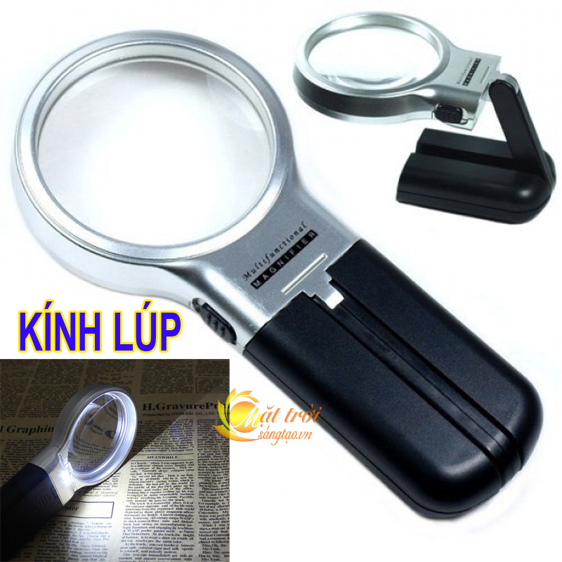 Kính lúp cầm tay kiêm để bàn 3in1 có đèn LED