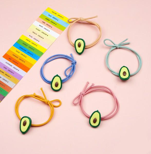 Set 5 Dây Cột Tóc, Dây Buộc Tóc Hình Trái Bơ Xịn Xò Nhiều Màu Đơn Giản Tiện Lợi Cho Mái Tóc Gọn Gàng - Mã DT026