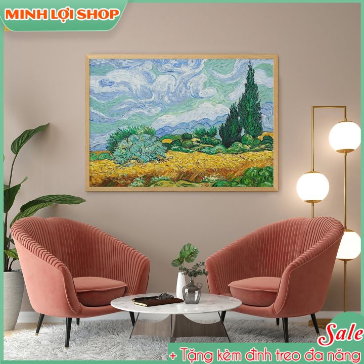 Tranh canvas tranh in nghệ thuật canvas phong cảnh tại Saint-Remy của Vincent van Gogh 40x60cm