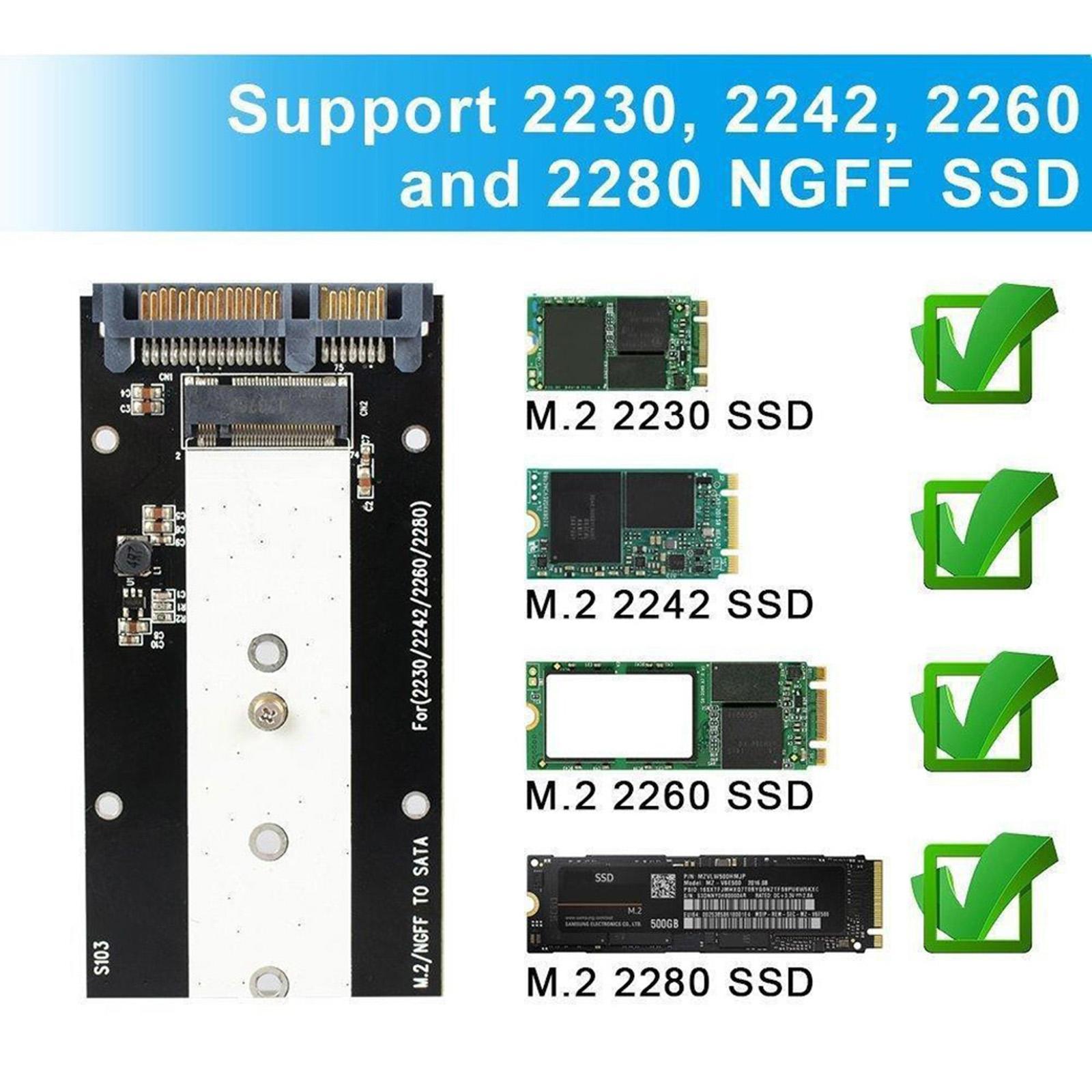 M.2 NGFF SATA to USB 3.0 Case, Key B/Key B+M Portable, Support NGFF M.2 2280 2260 2242 2230 External Reader