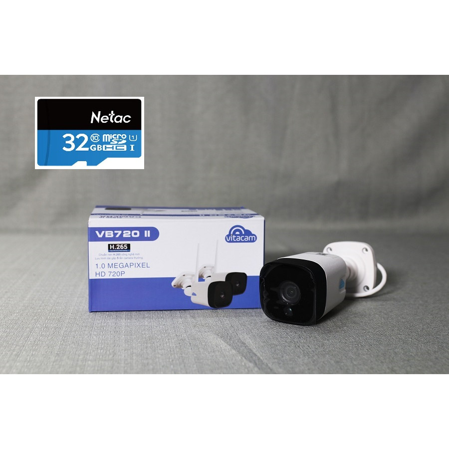 [TẶNG THẺ NHỚ NETAC 32G] CAMERA IP NGOÀI TRỜI VITACAM VB720II - ĐÀM THOẠI 2 CHIỀU - Hàng chính hãng