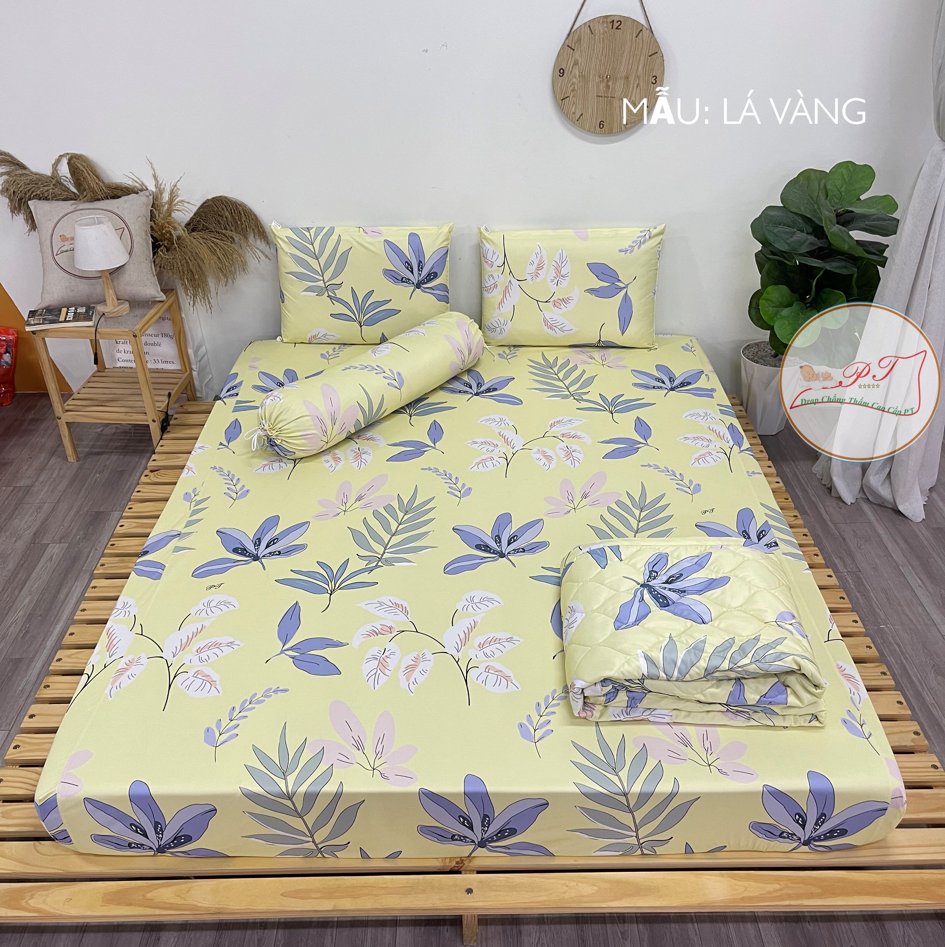 Ga Chống Thấm Cao Cấp PT Mẫu Họa Tiết Lá Vàng