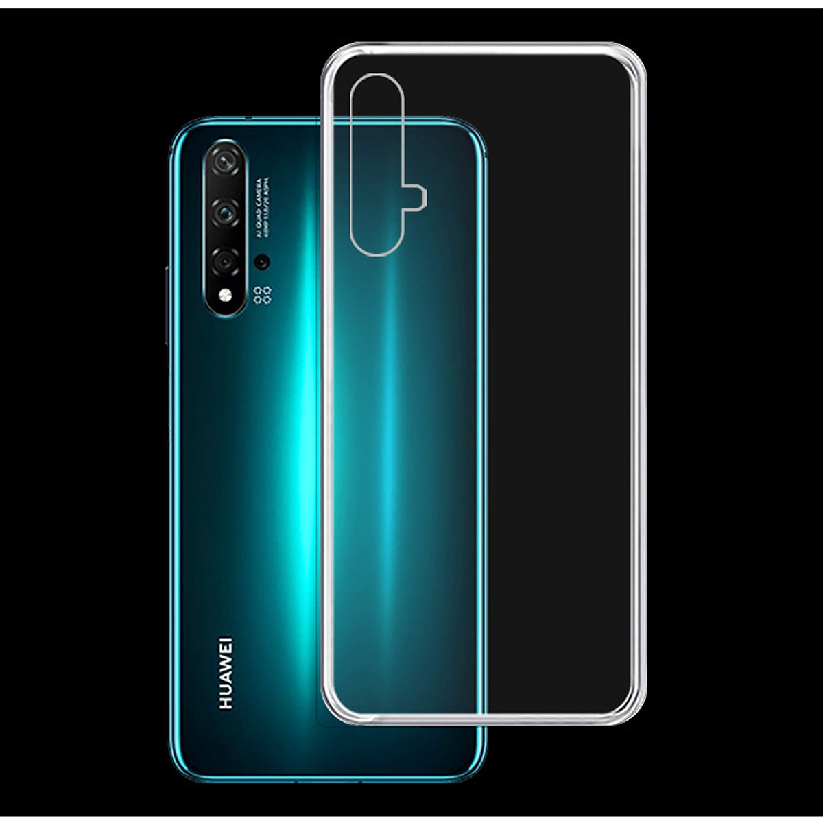 Ốp lưng silicone dẻo trong suốt loại A+ dành cho Huawei Nova 5T