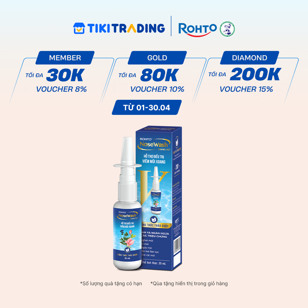 Xịt mũi viêm xoang thảo dược Rohto Nosewash 35ml