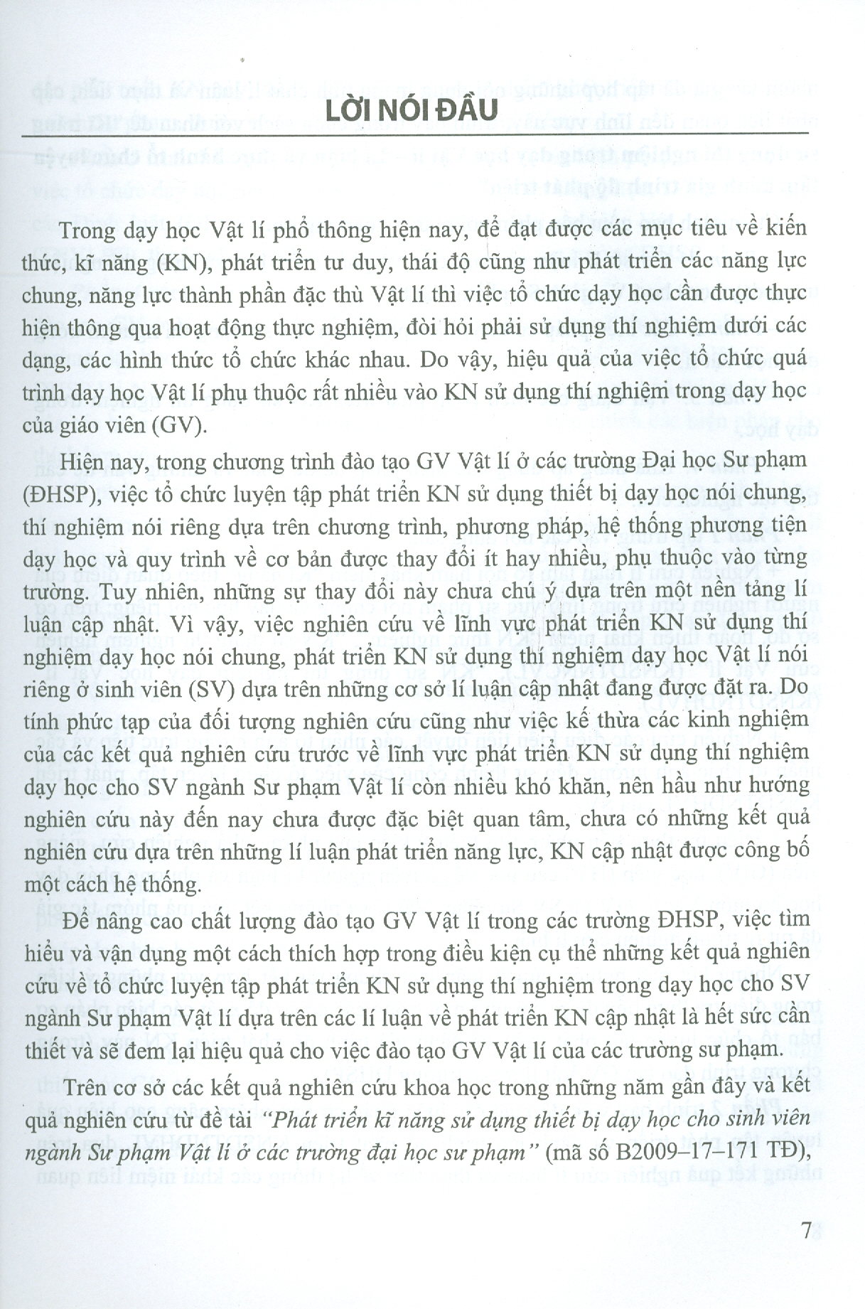 Kĩ Năng Sử Dụng Thí Nghiệm Trong Dạy Học Vật Lí - Lí Luận Và Thực Hành Tổ Chức Luyện Tập, Đánh Giá Trình Độ Phát Triển