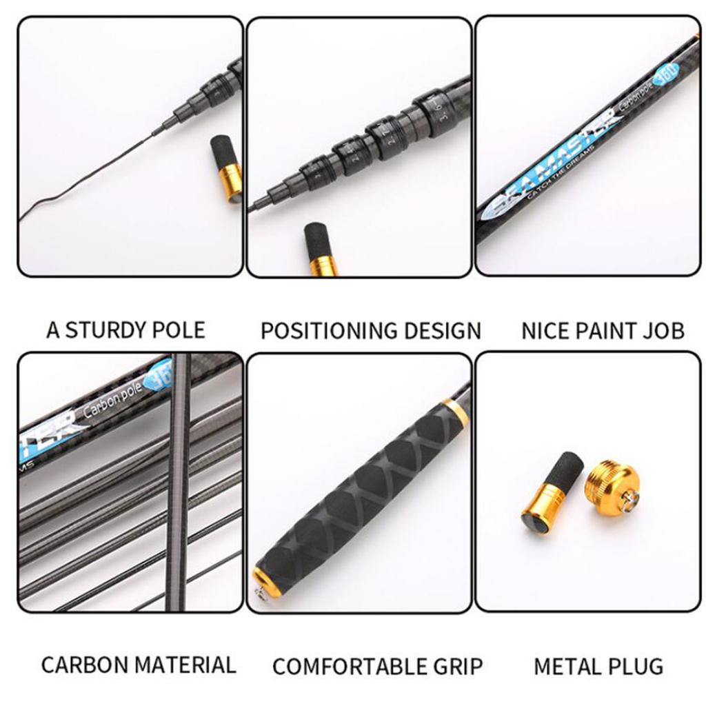3.6m/4.5m/5.4m/6.3m Telescopic Fishing Rods Fishing Pole