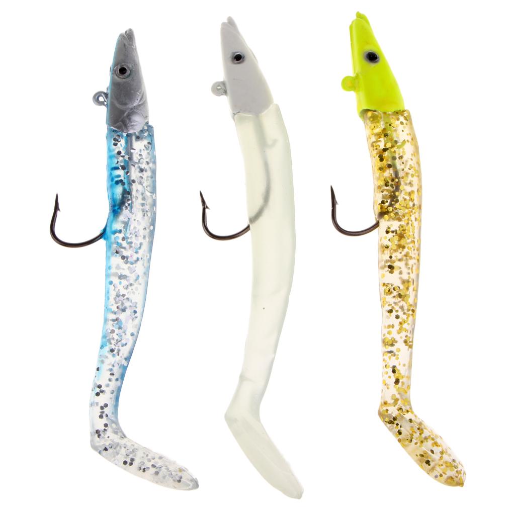 3D Eyes Fishing Lure Bait Soft Sequins Fish Decoy Hook