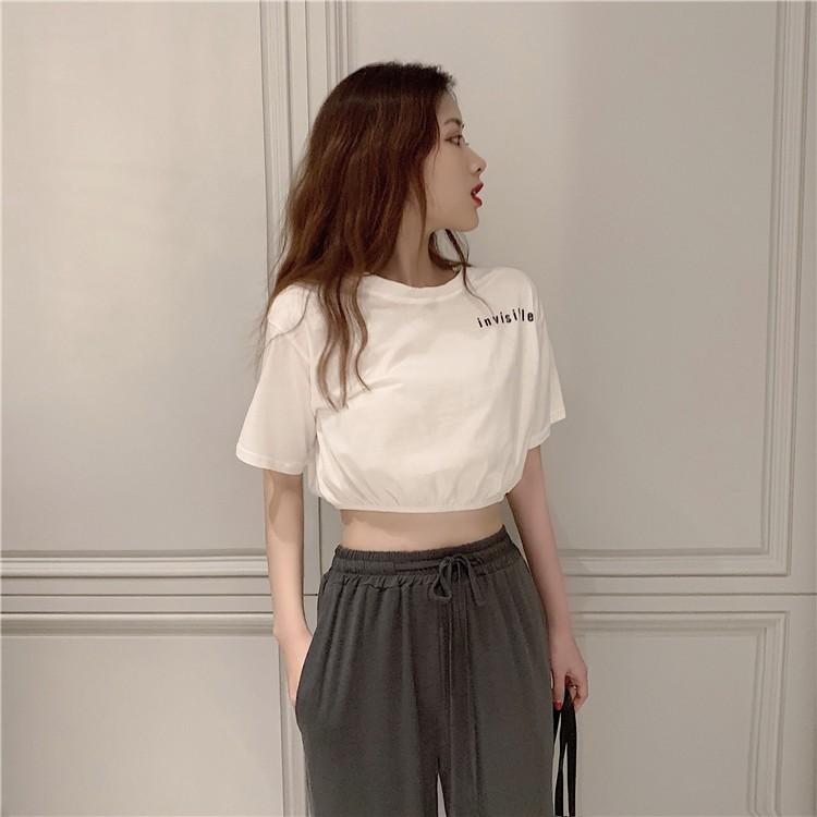 Áo Croptop Bo Gấu Invis Chất Liệu Cotton Xưởng May DCS