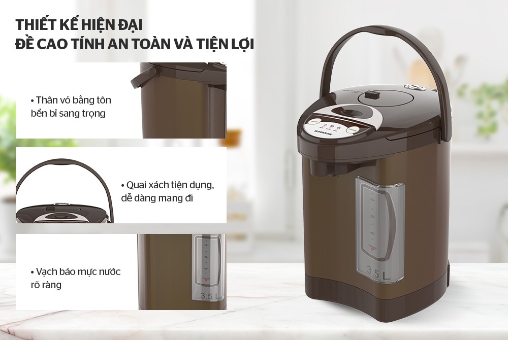 BÌNH THỦY ĐIỆN 3.5 L SUNHOUSE SHD1535C -Hàng chính hãng