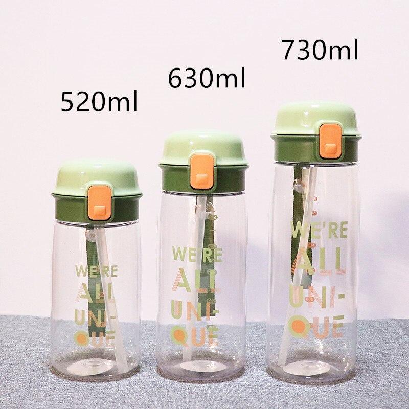 New simple Bouncing Straw Water Cup for Men and Women Students Outdoor Sports Travel Portable Leak-proof Plastic Beverage