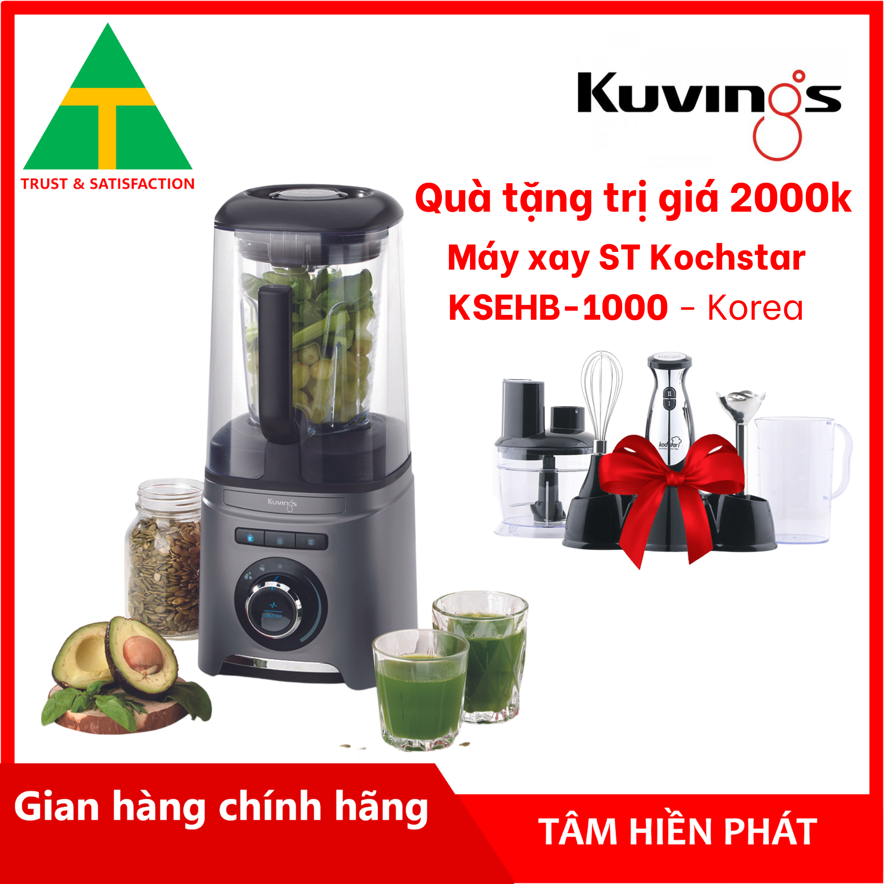 Máy xay sinh tố chân không 3 trong 1 Kuvings SV-400MB (1.55L) - Hàng chính hãng