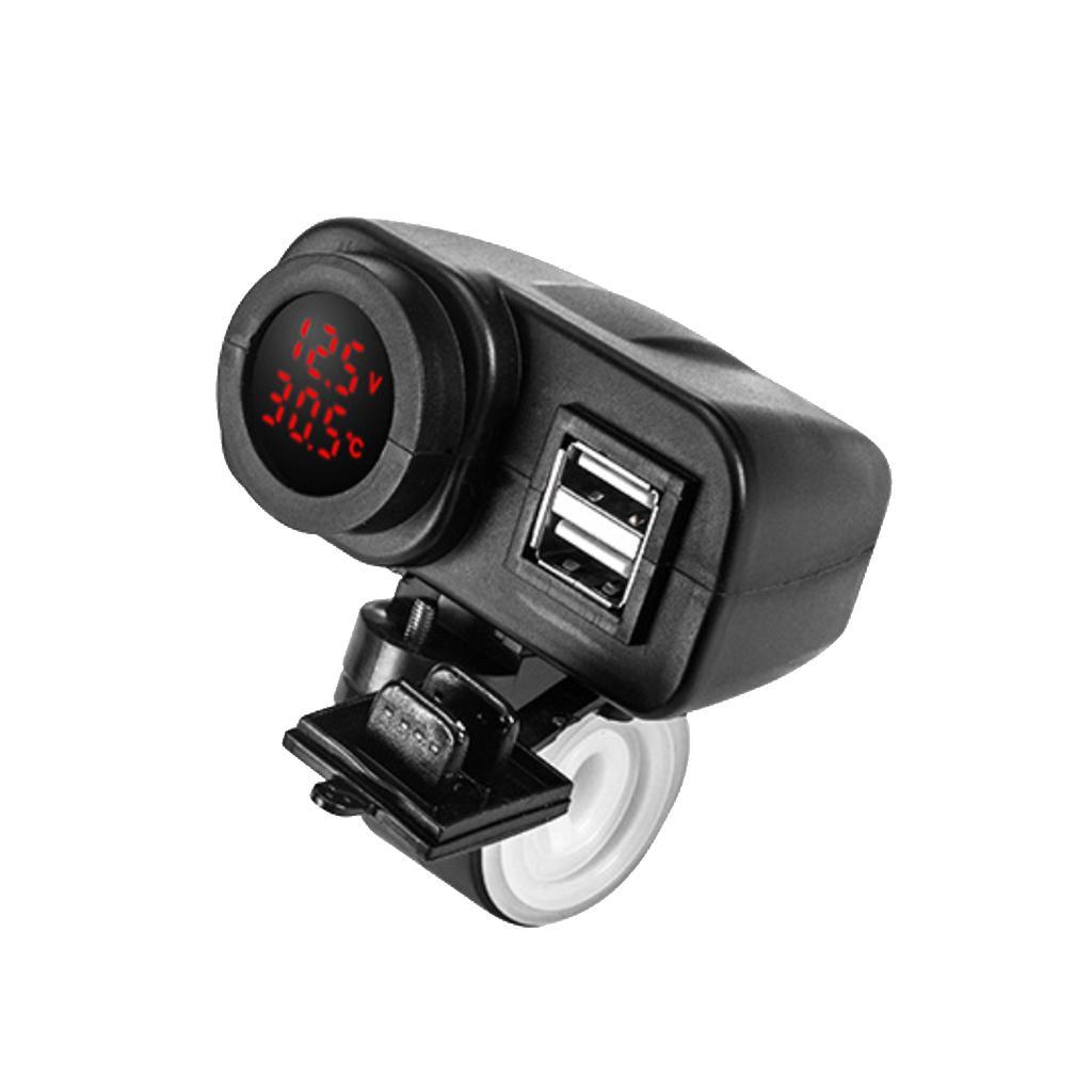5V Motorcycle Waterproof Mobile Phone Charger Socket Power Port Red