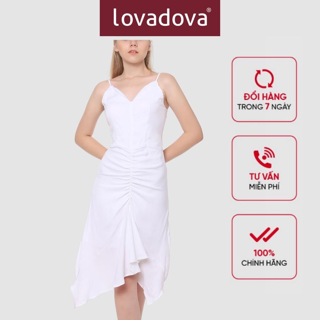 Đầm 2 Dây Nhún Thân Trước - Lovadova 20D01C006