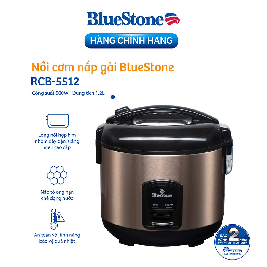 Nồi cơm điện Bluestone RCB-5512 1.2L - Bảo hành điện tử 2 Năm - Hàng chính hãng