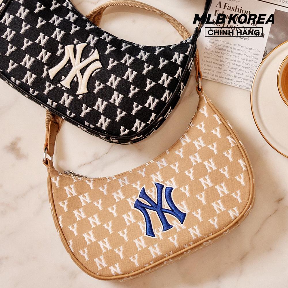 MLB - Túi đeo vai chữ nhật Monogram Jacquard Hobo 3ABQS012N