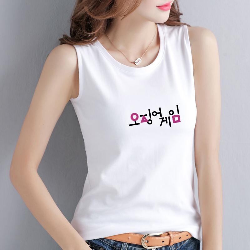 Áo Thun 3 Lỗ Nữ Sát Nách Vải Cotton Cao Cấp In Chữ Hàn, Mặc Đẹp Tôn Dáng, Co Giãn 4 Chiều Cao Cấp SN118 Sally Boutique