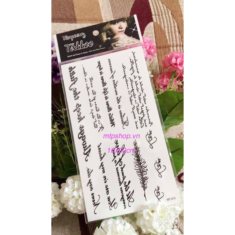 Hình xăm dán cao cấp never say die 10x20cm