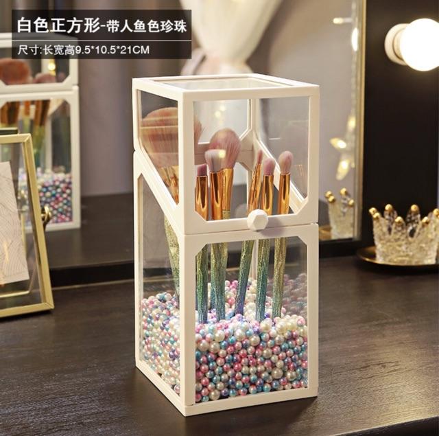 Hộp đựng cọ bằng thuỷ tinh cao cấp có nắp chống bụi