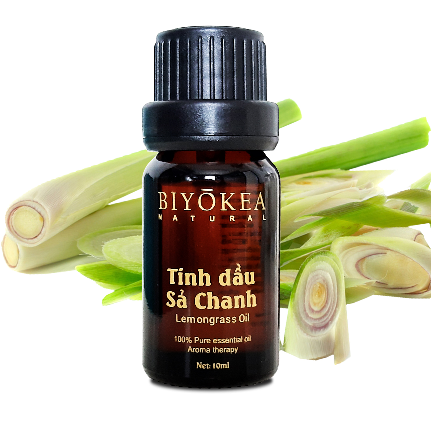 Combo 2 chai tinh dầu Sả chanh thiên nhiên Biyokea xông phòng đuổi muỗi, xông khử mùi dung tích 10ml