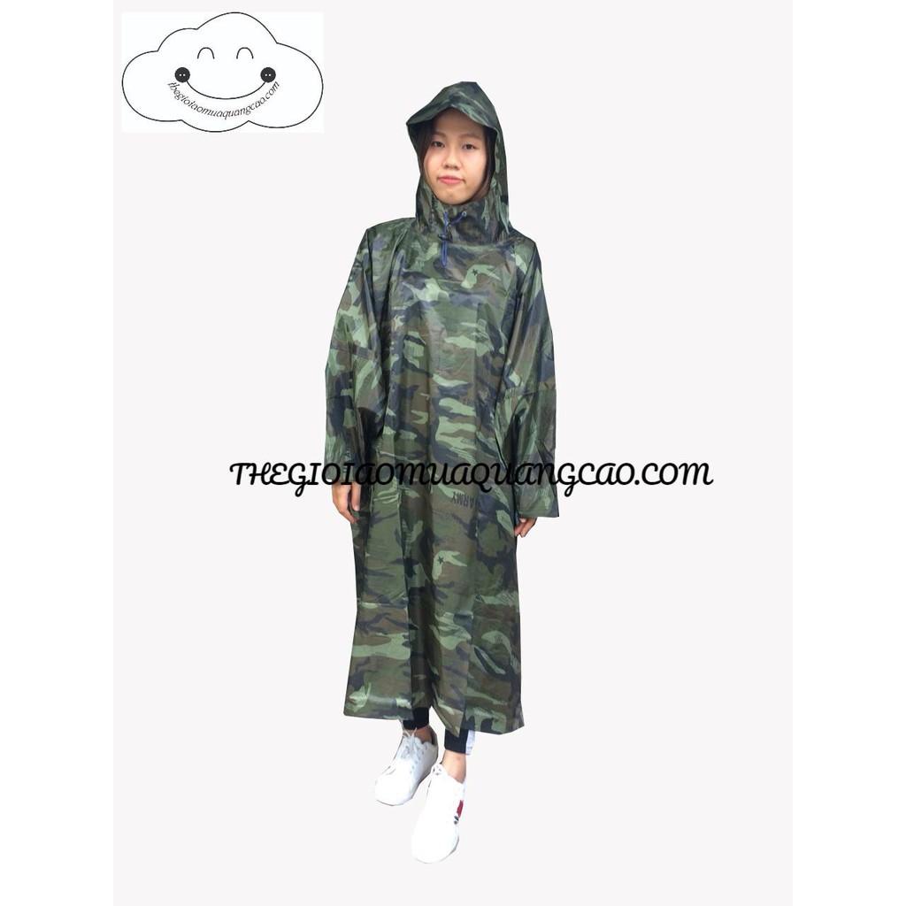 Áo mưa cánh dơi xẻ tà 1m4, màu lính cá tính