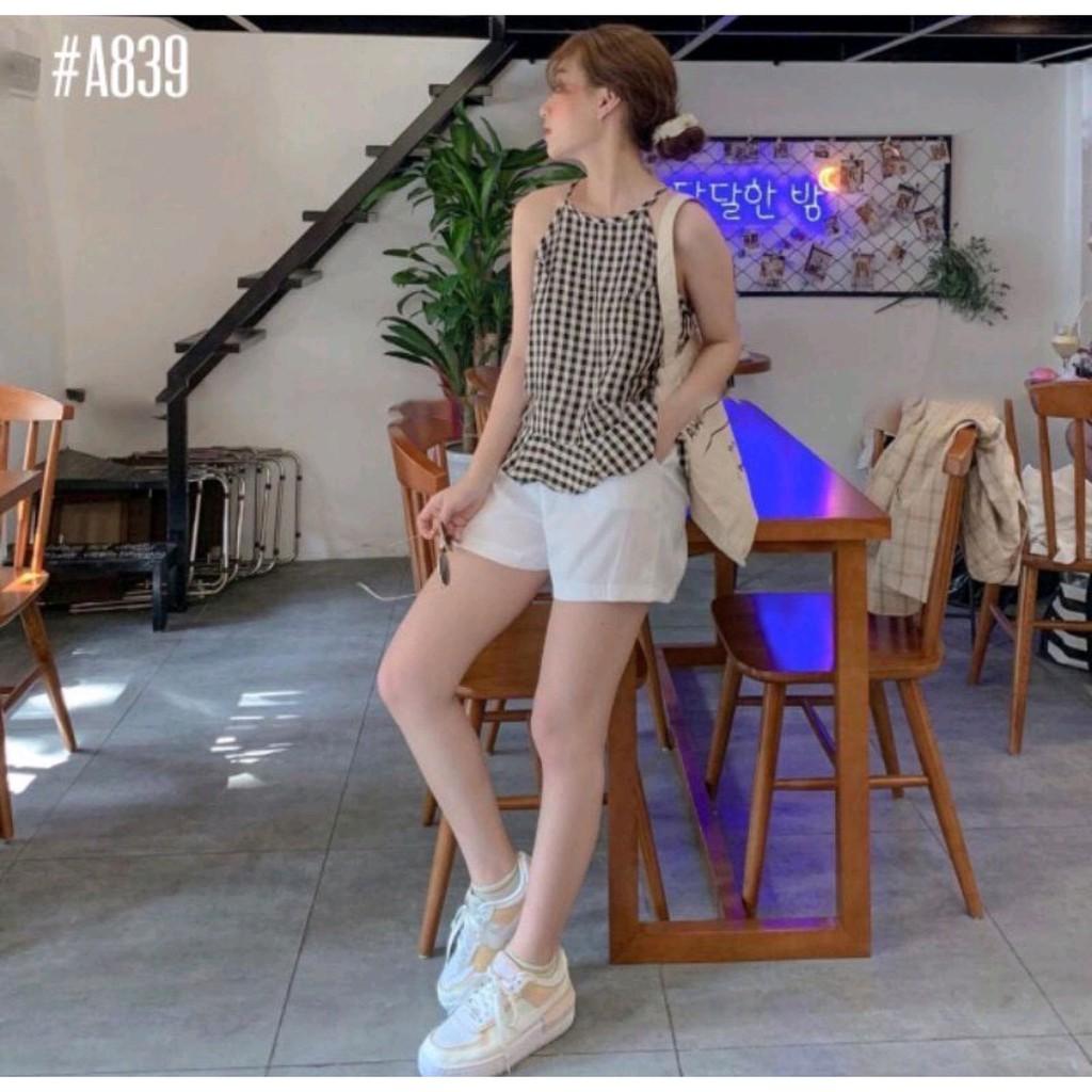 ÁO YẾM KẺ CARO NỮ CHẤT THÔ 3 MÀU