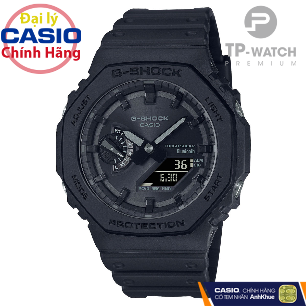 Đồng Hồ Nam Dây Nhựa Casio G-Shock GA-B2100-1A1DR Chính Hãng - Pin Năng Lượng Mặt Trời - GA-B2100-1A1 Bluetooth