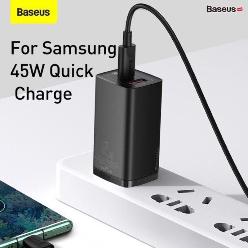 Củ sạc siêu nhanh Baseus GaN2 Lite Quick Charger 65W (Type C+ USB) - Hàng Chính Hãng